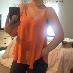 Allsaints silk orange blouse